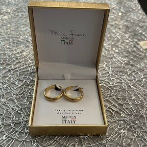 Mia Fiore Gold Plated Sterling Silver Hoop Earrings
